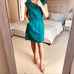 Banana Republic faux silk dress.